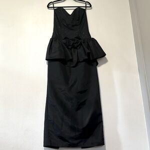 Jessica McClintock Black Strapless Prom Dress